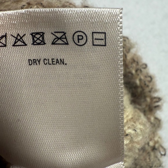 Anthro Rosie Neira Knit Cardigan Sweater Womens S Intarsia Spotted Beige Wool - Picture 8 of 9